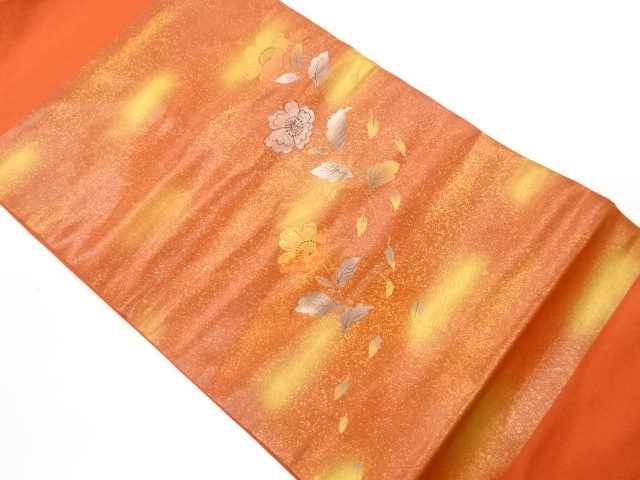 JAPANESE NAGOYA OBI / KINSAI / SHELL INLAY / FLOWER